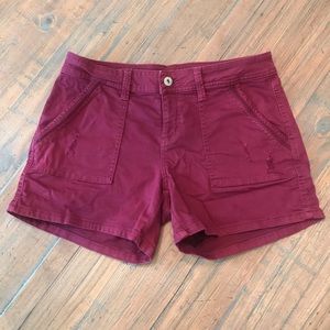 Arizona size 9 burgundy wine distressed shorts